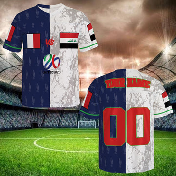 Navy White Split Soccer Jersey Custom Name & Number, Limited Fan Edition