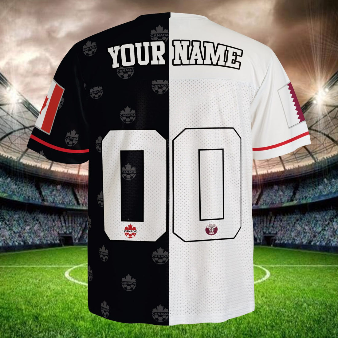 Personalized Black White Soccer Jersey, Custom Name Number Shirt, Gift for Football Fans
