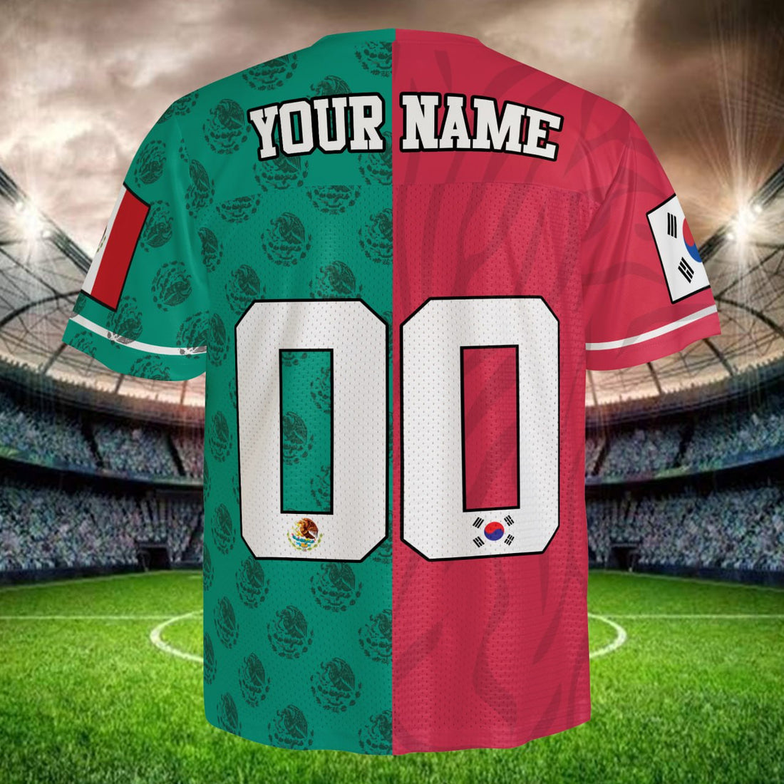 Limited Edition Green Red Split Jersey, Custom Name Number, Unique Fan Shirt