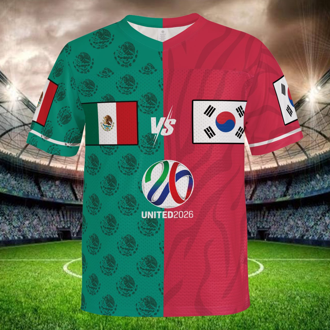 Limited Edition Green Red Split Jersey, Custom Name Number, Unique Fan Shirt