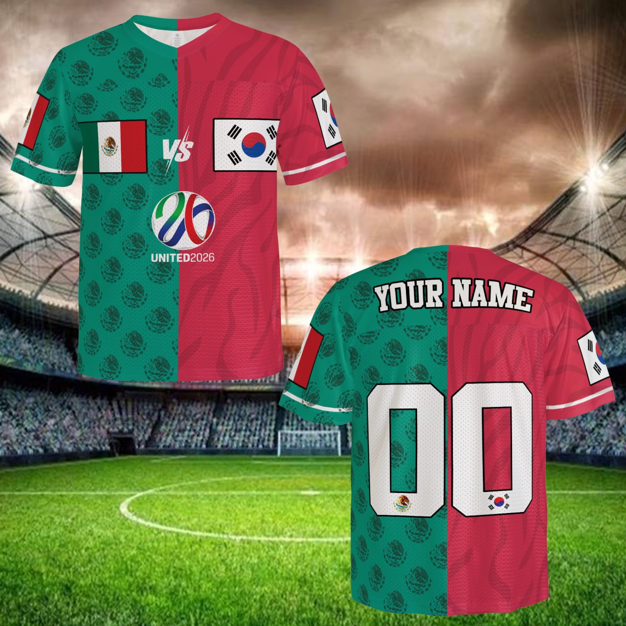 Limited Edition Green Red Split Jersey, Custom Name Number, Unique Fan Shirt