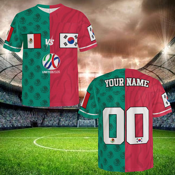 Limited Edition Green Red Split Jersey, Custom Name Number, Unique Fan Shirt