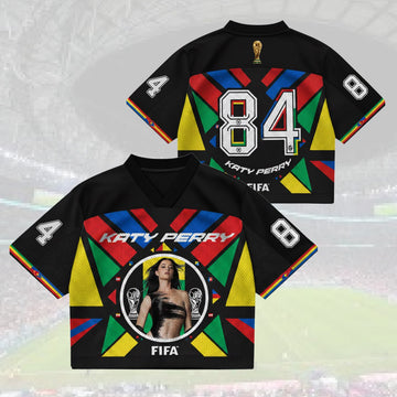 Pop Star Inspired 84 World Cup Mesh Jersey, Black Soccer Style Concert Shirt, Fan Outfit Gift