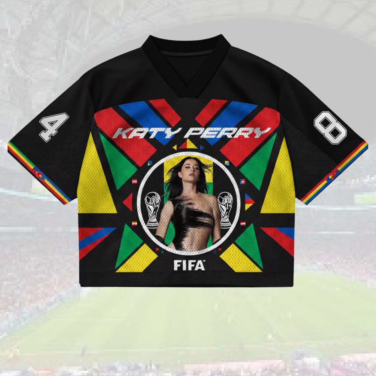 Pop Star Inspired 84 World Cup Mesh Jersey, Black Soccer Style Concert Shirt, Fan Outfit Gift
