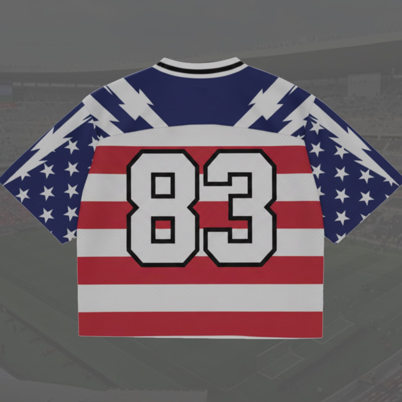 2026 Soccer Season Mesh Jersey, Lightning Pattern Football Fan Shirt, Number 83