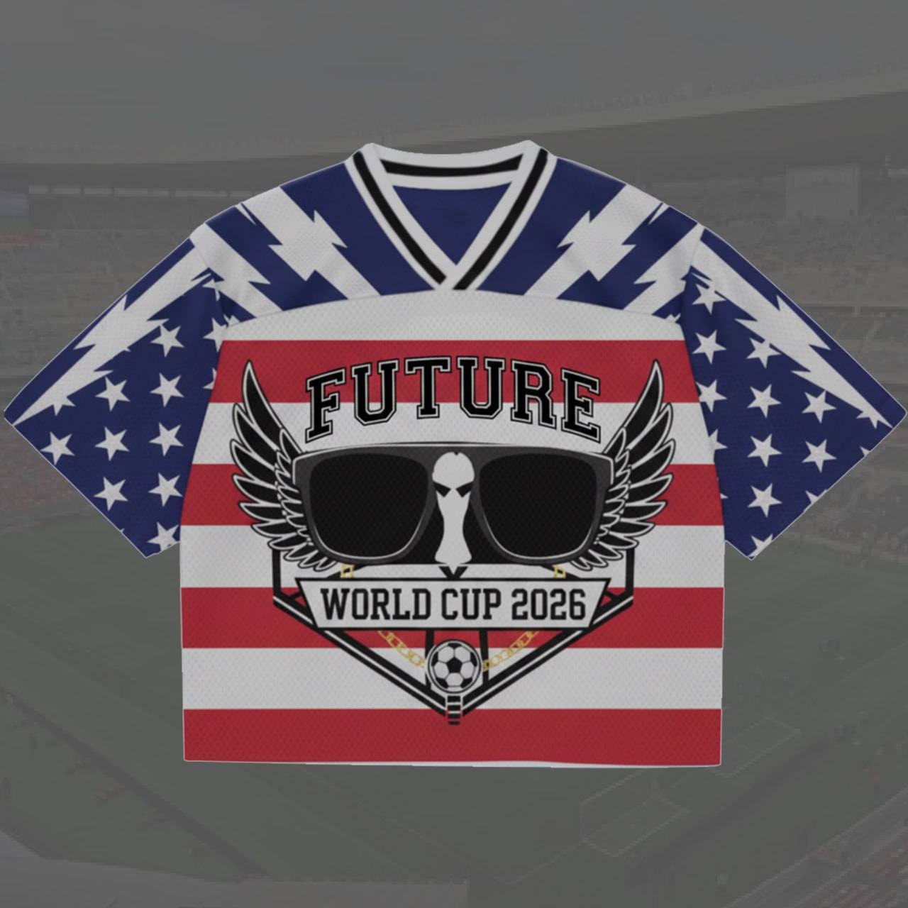 2026 Soccer Season Mesh Jersey, Lightning Pattern Football Fan Shirt, Number 83
