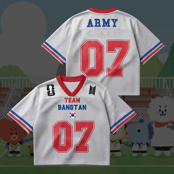 Team Bangtan Inspired 2026 World Cup Jersey, Kpop Fan Mesh Shirt
